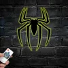 Spider Metal Wall Art Led Light, Spider Lover Sign, Home Decor, Kid Nursery Decoration, Halloween, Christmas, Birthday, Halloween Gift