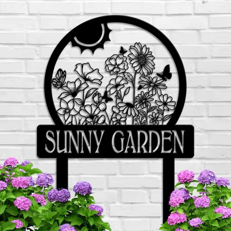 Personalized Metal Garden With Stakes, Custom Garden Metal Sign, Garden Yard Sign, Sign For Flower Beds, Garden Gift, Garden Decor, Garden Signs