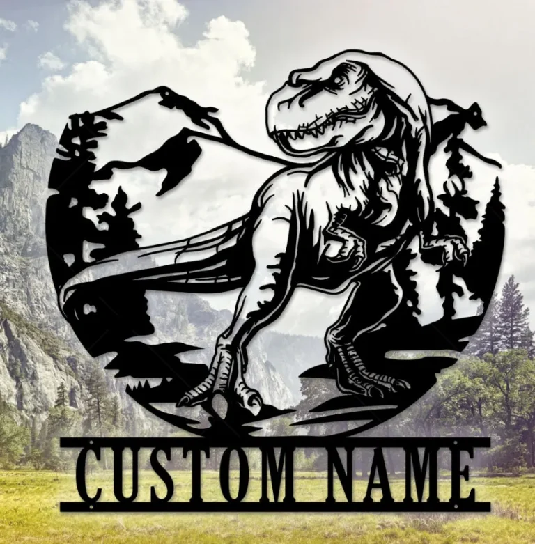 Custom Dinosaur Metal Sign, Dinosaur Wall Art, Dinosaur Decor, Dinosaur Sign, Gift For Son, T-rex Decor, Jurassic Name Sign, Birthday Gift