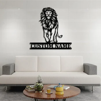 Personalized Lion Name Metal Sign, Custom Lion Metal Wall Art, Lion Wall Art, Lion Wall Decor, Lion Decor, Kid Room Decor, Housewarming Gift