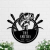 Custom Bass Fishing Metal Wall Art, Fishing Metal Sign, Fishing Gifts For Men, Fisher Name Sign, Cabin Decor, Bass Fisher Sign, Fisherman Gift