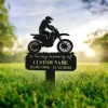 Custom Motorcycle Memorial Stake Sign, Dirt Bike Stake, In Memorial Of Gift, Motorcycle Grave Marker, Biker Cross, Personalized Cemetery Stake