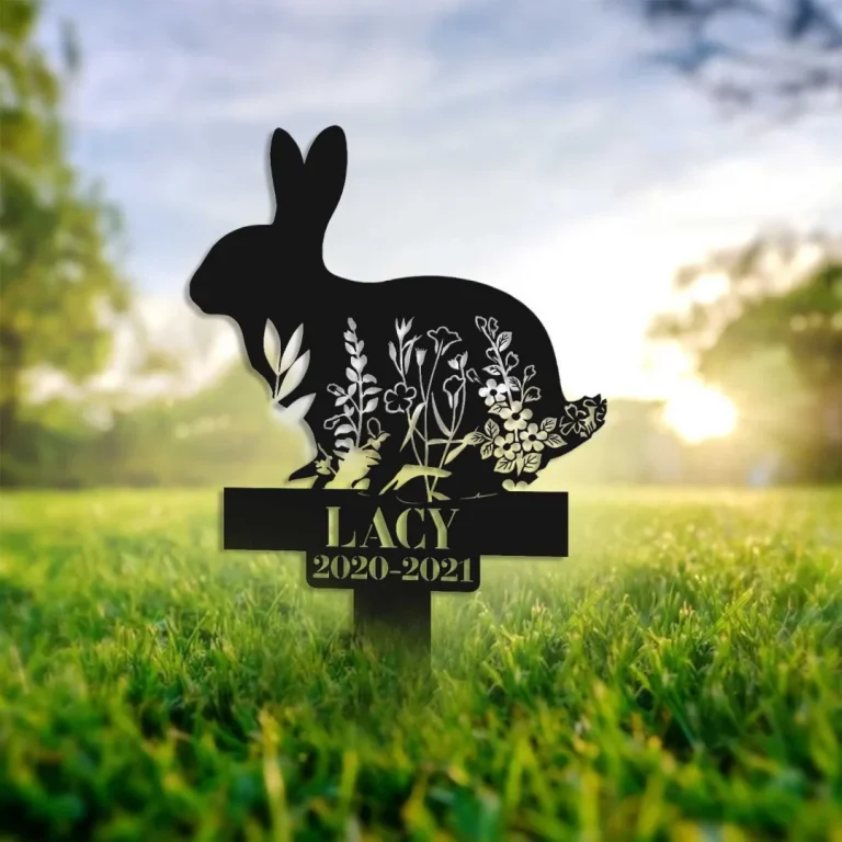 Custom Bunny Memorial Stake, Rabbit Loss, Pet Grave Markers, Remembrance Bunny Stake, Garden Bunny Decor, Bunny Lover, Metal Bunny Stake