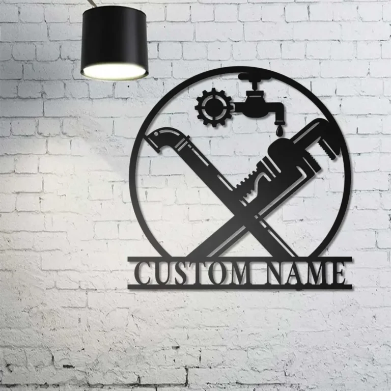 Custom Plumbing Metal Wall Art, Plumbing Sign, Plumbing Lover, Personalized Plumber Name Sign, Repairman Birthday, Repair Service Decor