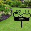 Custom Infinity Horse Memorial Stake, Metal Horseshoes Garden Stake, Personalized Horse Name Yard Sign, Horse Grave Marker, Remembrance Stake