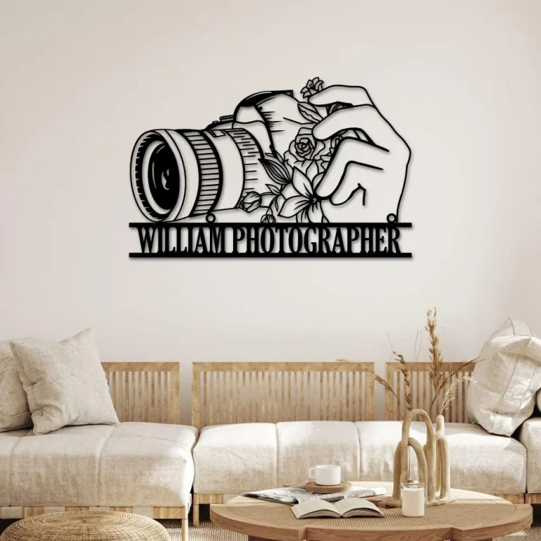 Personalized Camera Metal Wall Art, Camera Metal Sign, Camera Decor, Custom Photographer Metal Sign, Photo Studio Decor, Photography Lovers Gift