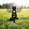 Custom Cat Memorial Stake, Remembrance Stake, Flower Cat Memorial Plaque With Stake, Cat Loss Gift, Sympathy Sign, Pet Grave Markers, Pet Loss