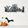 Happy Halloween Metal Wall Art, Raven Halloween Sign, Witches Halloween Decor, Cool Halloween Room Decor, Bat Pumpkin Sign, Halloween Night