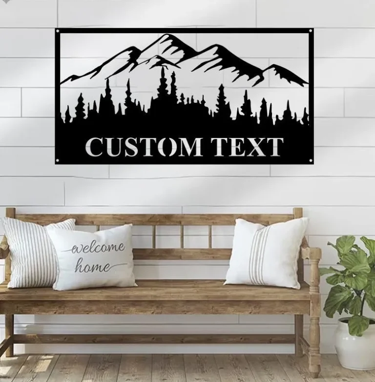 Custom Mountain Wall Decor, Mountain Metal Wall Decor, Mountain Sign, Mountain Metal Wall Art, Home Decor, Outdoor Sign Housewarming Gift