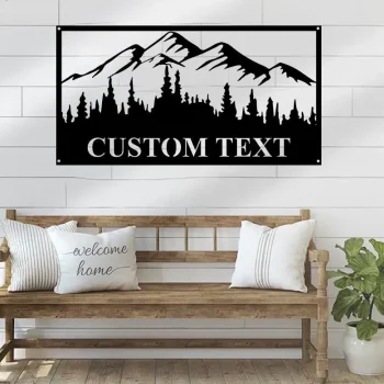 Custom Mountain Wall Decor, Mountain Metal Wall Decor, Mountain Sign, Mountain Metal Wall Art, Home Decor, Outdoor Sign Housewarming Gift