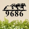 Address Number Metal Sign, Horse Metal Address Sign Decor, Horse Monogram Address Street Number Sign, Address Plaque Door Hanger Outdoor Sign