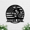 Custom Us Welder Skull Metal Wall Art, Personalized Welding Name Sign, Skull Decor, Ironworker Name Sign, Home Decor, Gift For Him