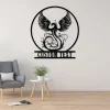 Phoenix Metal Sign, Custom Phoenix Wall Art, Phoenix Decoration, Room Decoration, Personalized Phoenix Wall Decor, Phoenix Monogram