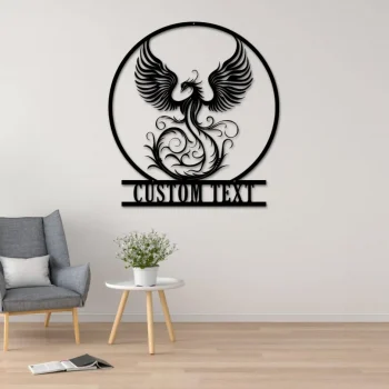 Phoenix Metal Sign, Custom Phoenix Wall Art, Phoenix Decoration, Room Decoration, Personalized Phoenix Wall Decor, Phoenix Monogram