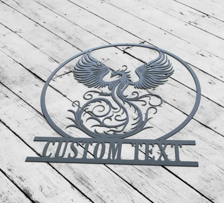 Phoenix Metal Sign, Custom Phoenix Wall Art, Phoenix Decoration, Room Decoration, Personalized Phoenix Wall Decor, Phoenix Monogram