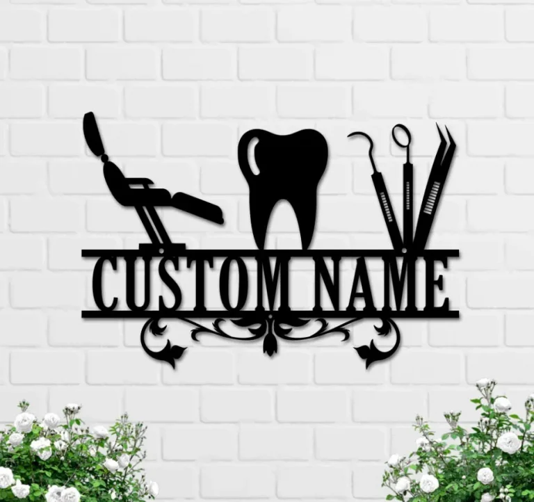 Custom Dentist Tooth Metal Wall Art, Dentist Gift, Dentist Sign, Dental Assistant Gifts, Dental Student Gift, Dentist Office Decor, Tooth Sign