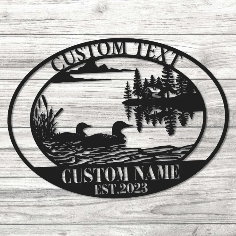 Custom Loons Farm Metal Sign, Personalized Loons Metal Wall Art, Loons Sign, Loons Gift, Farmhouse Wall Art, Outdoor Sign With Loon, Farm Decor