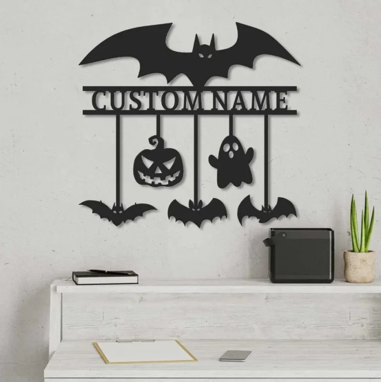 Custom Metal Halloween Bats, Bat Sign Halloween, Flying Bats, Scary Bats, Hanging Scary Bats Sign, Hanging Bats For Yard, Halloween Decor Scary