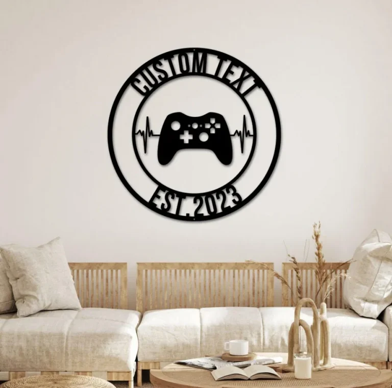 Custom Metal Gaming Sign, Game Controller Metal Wall Art, Game Room Decor, Gamer Name Sign, Gaming Gift, Video Game Art, Game Room Sign