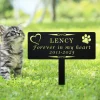 Custom Memorial Pet Dog Plaque With Stake, Personalized Dog Yard, Dog Memorial Stake, Heart With Dog, Pet Grave Marker, Remembrance Stake