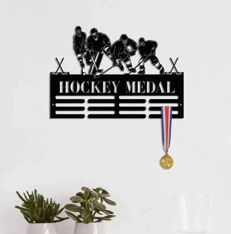 Hockey Medal Hanger, Custom Monogram Name Hockey Medal, Personalized Hockey Medal Holder Monogram, Hockey Medal Display, Hockey Medal Gift