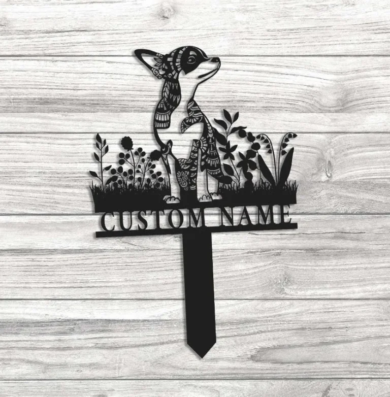 Chihuahua Mandala Garden Stake Metal, Chihuahua Lover, Dog Garden Sign Outdoor Decor, Chihuahua Stake, Chihuahua Zentangle Metal Yard Art