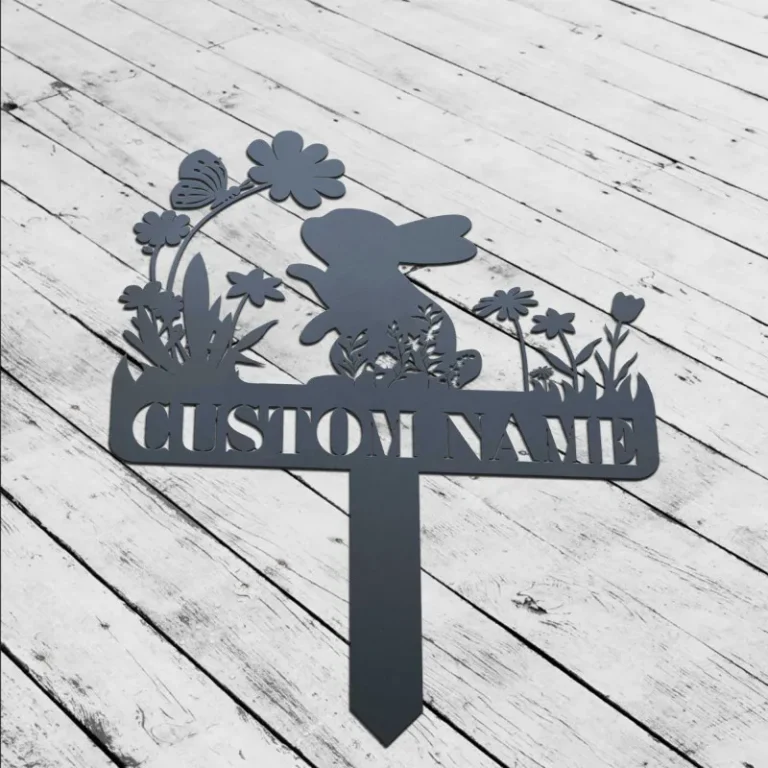 Personalized Bunny Stake Sign, Rabbit Sign With Stake, Pet Loss, Custom Rabbit Garden Decor, Year Of Rabbit Gift, Pet Grave Marker, Outdoor Decor