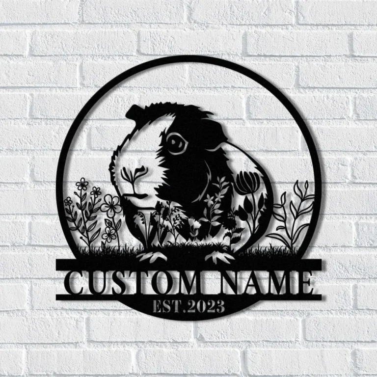 Personalized Guinea Pig Metal Sign, Guinea Pig Farm Sign, Front Door Hanger, Guinea Pig Gift, Custom Guinea Pig Wall Decor, Barn Decor