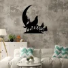 Custom Wolf And Moon Metal Sign, Wild Animal Metal Wall Art, Living Room Decor, Wolf And Moon Metal Wall Art, Wolf Sign, Wild Life Sign