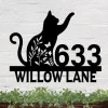 Custom Cat House Number Sign Custom Address Number Marker House Numbers Sign Address Sign Metal Address Plaque Outdoor Decor