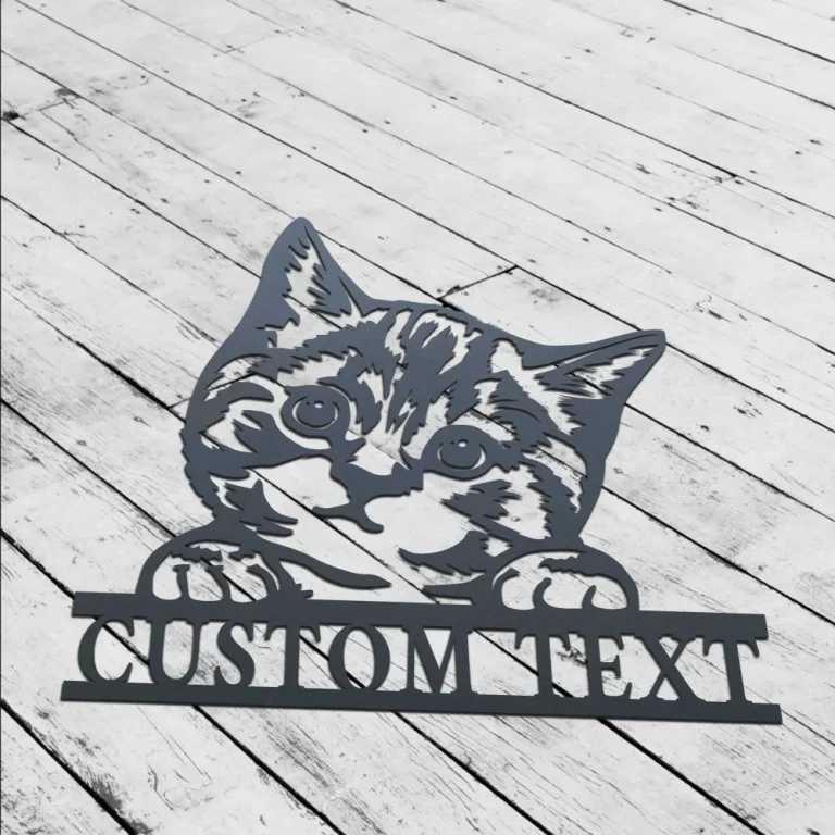 Cat Metal Sign, Cat Wall Art, Cat Wall Decor, Room Decoration, Indoor Decor, Custom Cat Name Sign, Pet Lover Gift, Personalized Cat Sign, Cat Lover