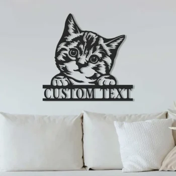 Cat Metal Sign, Cat Wall Art, Cat Wall Decor, Room Decoration, Indoor Decor, Custom Cat Name Sign, Pet Lover Gift, Personalized Cat Sign, Cat Lover