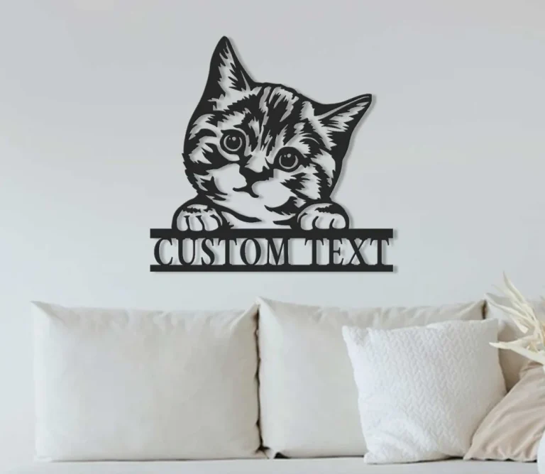 Cat Metal Sign, Cat Wall Art, Cat Wall Decor, Room Decoration, Indoor Decor, Custom Cat Name Sign, Pet Lover Gift, Personalized Cat Sign, Cat Lover