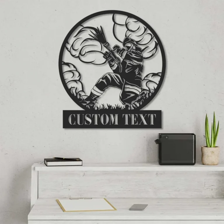 Custom Firefighter Metal Sign, Firefighter Metal Sign, Firefighter Home Decor, Personalized Firefighter, Fireman Metal Wall Art, Firefighter Gift