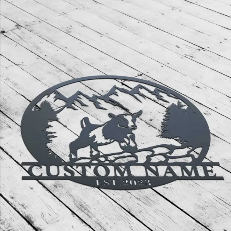 Personalized Goat Name Sign Decoration For Home, Baby Goat Metal Gifts, Custom Baby Goat Cute Metal Wall Art, Goat Farm Sign, Goat Lover