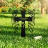 Personalized Cross With Wings Memorial Stake, Grave Marker, Remembrance Stake, Garden Decor, Cross Sign, Metal Stake, Sympathy Sign, Dad Gift