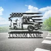 Custom Ems Rescue Squad Truck Driver Flag Metal Wall Art Personalized Emergency Ambulance Paramedics Name Sign Home Decor Truck Driver