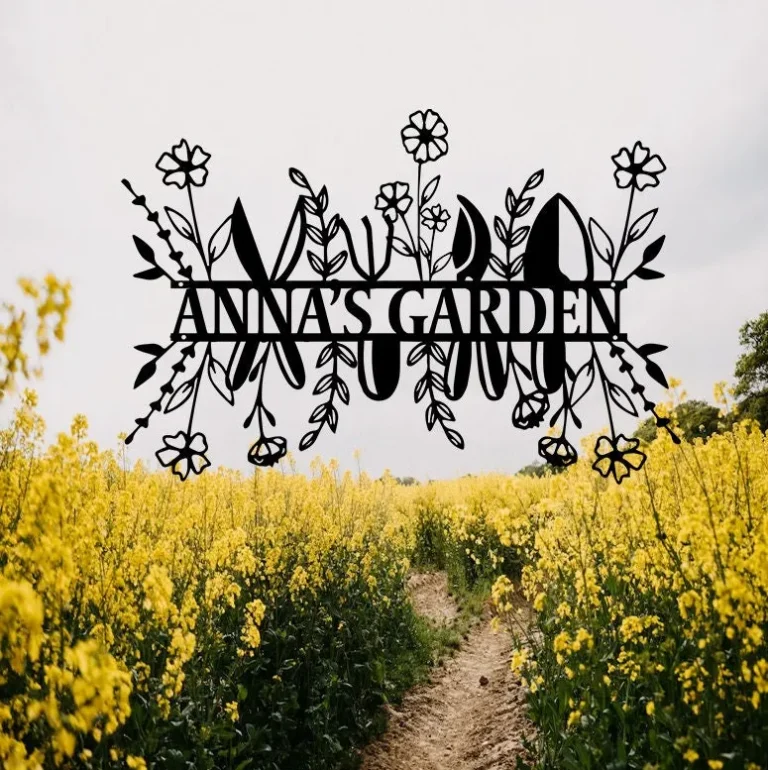 Personalized Garden Sign, Custom Gardener Name Sign, Garden Metal Sign, Garden Wall Art, Garden Decor, Gift For Gardener, Metal Yard Decor
