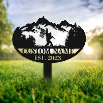 Custom Bigfoot Garden Stake, Garden Yard Art Decor, Yard Sign, Bigfoot Metal Garden Welcome Sign With Stake, Personalized Gardener Name Sign