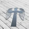 Personalized Cross With Wings Memorial Stake, Grave Marker, Remembrance Stake, Garden Decor, Cross Sign, Metal Stake, Sympathy Sign