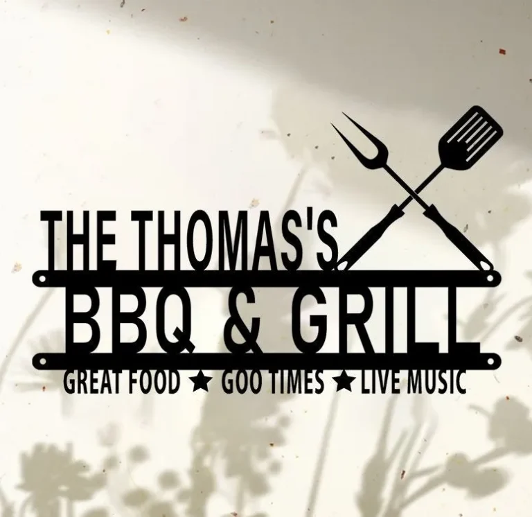 Personalized Metal Bbq Grill Sign, Backyard Metal Sign, Bbq Decor, Grilling Sign, Custom Bbq Sign, Bar & Grill Metal Wall Art, Backyard Decor