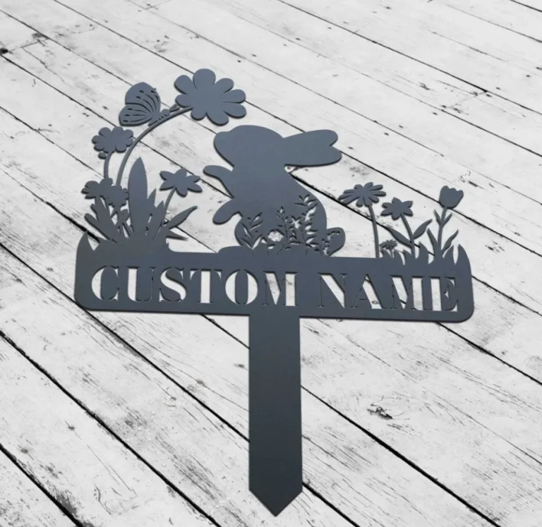 Personalized Bunny Stake Sign, Rabbit Sign With Stake, Pet Loss, Custom Rabbit Garden Decor, Year Of Rabbit Gift, Pet Grave Marker, Outdoor Decor