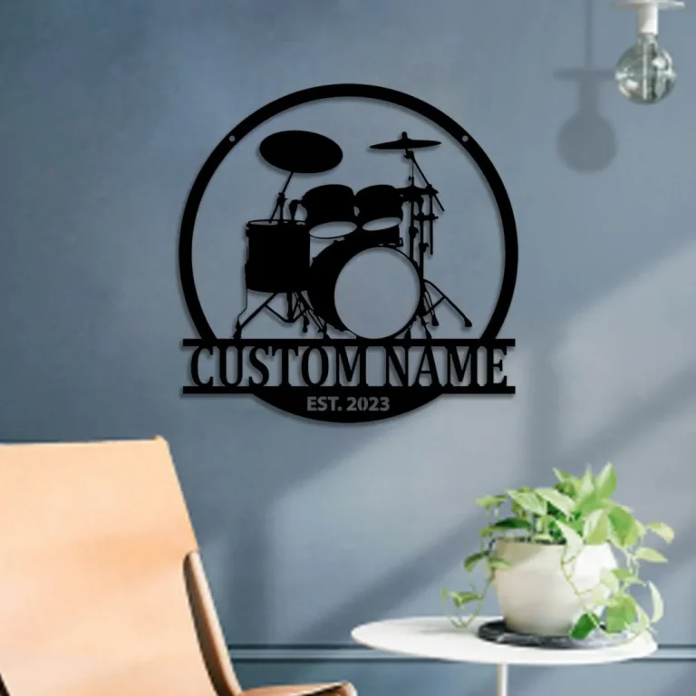 Personalized Drummer Name Sign, Custom Drummer Decoration, Drummer Metal Wall Art, Home Decor, Dad Gifts, Father's Day Gift, Snare Drum Sign