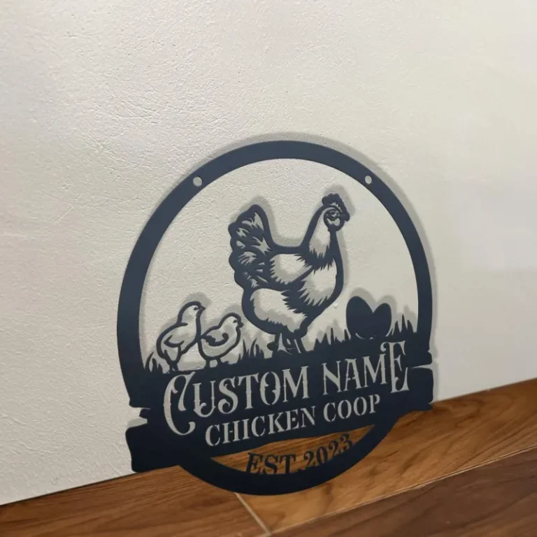 Personalized Chicken Coop Sign Name, Hen House Sign, Chicken Coop Wall Art, Custom Chicken Coop Metal Sign, Barn Decor, Farm Decor, Farm Decor