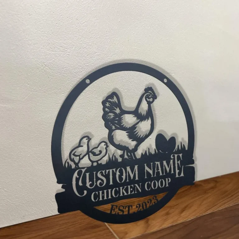 Personalized Chicken Coop Sign Name, Hen House Sign, Chicken Coop Wall Art, Custom Chicken Coop Metal Sign, Barn Decor, Farm Decor, Farm Decor