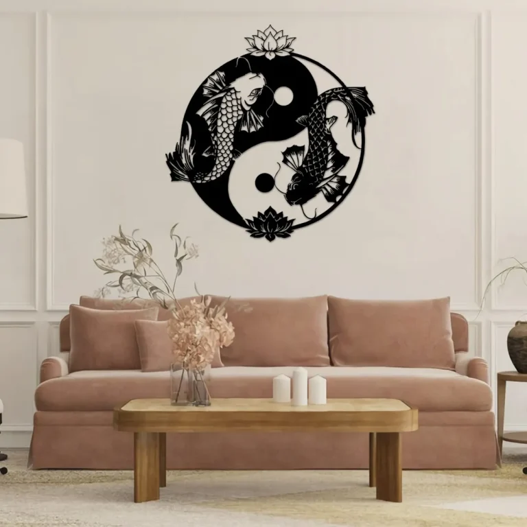 Custom Koi Pond Metal Wall Art, Koi Fish Sign, Custom Koi Fish Lover Name Metal, Ying Yang Koi Fish Metal, Koi Fish, Koi Pond, Koi Pond Sign