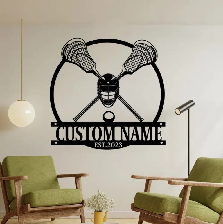 Custom Lacrosse Sign Metal Wall Art, Lacrosse Sticks And Helmet, Lacrosse Home Decor, Lacrosse Gift, Lacrosse Player Gift Xmas Birthday Gift