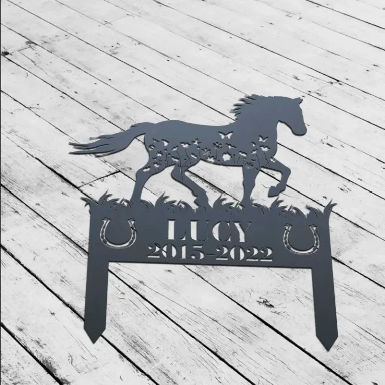 Custom Horse Memorial Stake, Remembrance Stake, Ranch Decor, Grave Markers Sign, Metal Sign With Stake, Horse Lover Gift, Sympathy Sign