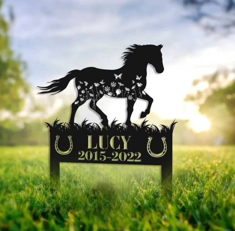 Custom Horse Memorial Stake, Remembrance Stake, Ranch Decor, Grave Markers Sign, Metal Sign With Stake, Horse Lover Gift, Sympathy Sign