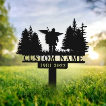 Custom Hunting Memorial Stake, Hunter Memorial Gifts Garden Stake, Grave Marker, Father's Day Gift, Metal Yard Decor, Loss Of Dad Gifts